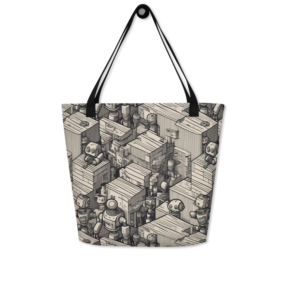 Clockwork Quarter on Large Tote Bag W/ Pocket — Front