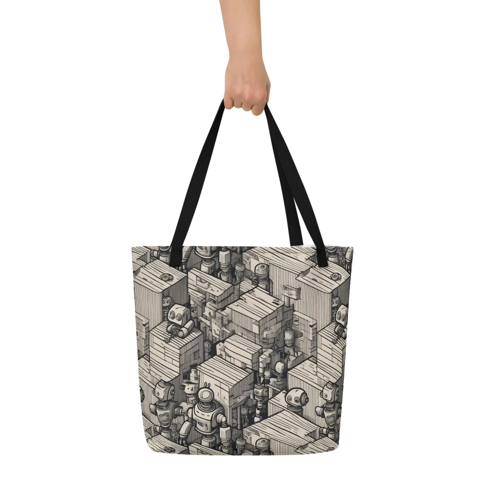 Clockwork Quarter on Large Tote Bag W/ Pocket — Front
