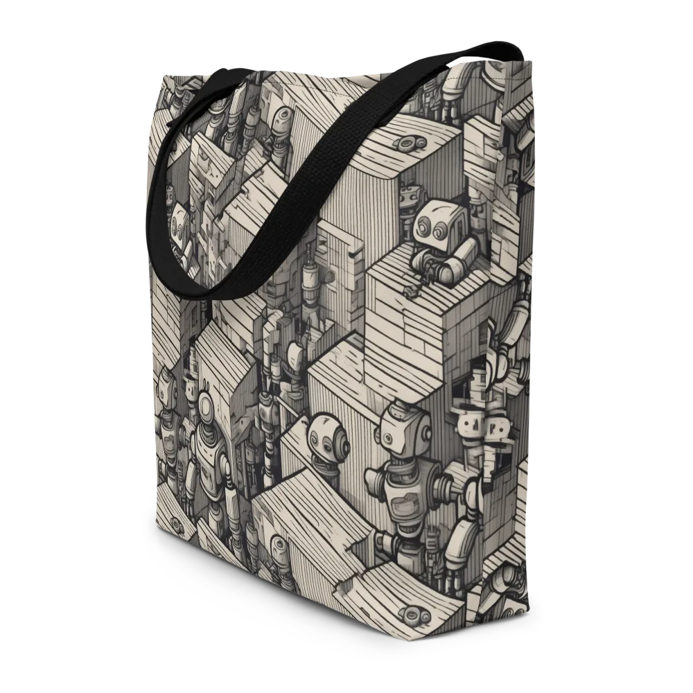 Clockwork Quarter on Large Tote Bag W/ Pocket — Front