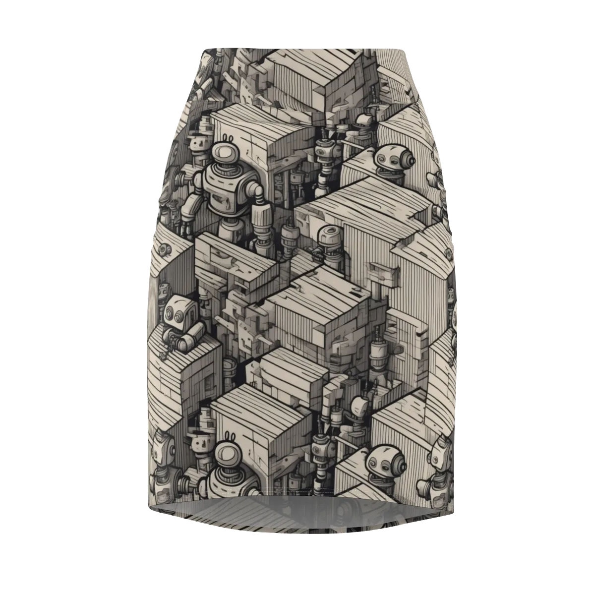 Clockwork Quarter on Pencil Skirt — Front