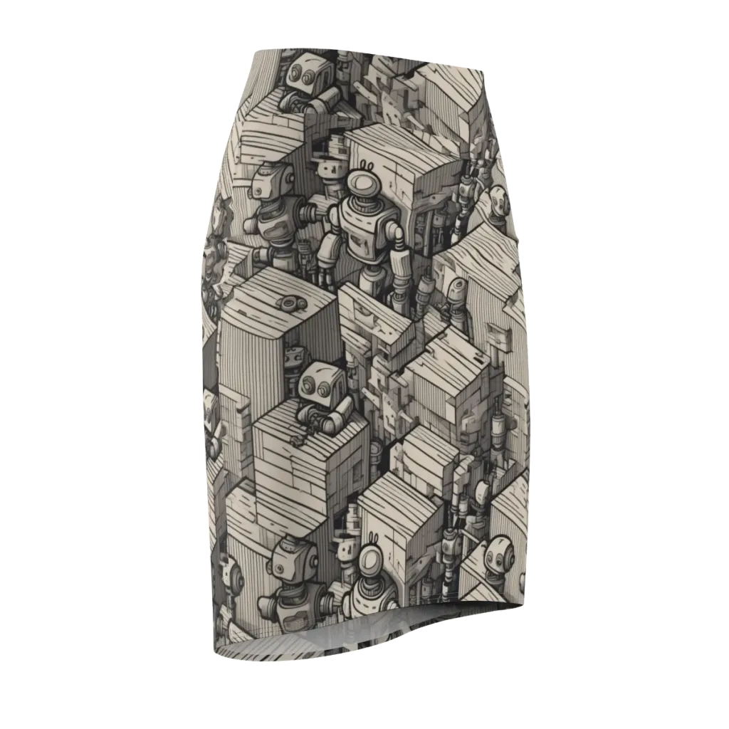 Clockwork Quarter on Pencil Skirt — Front Side