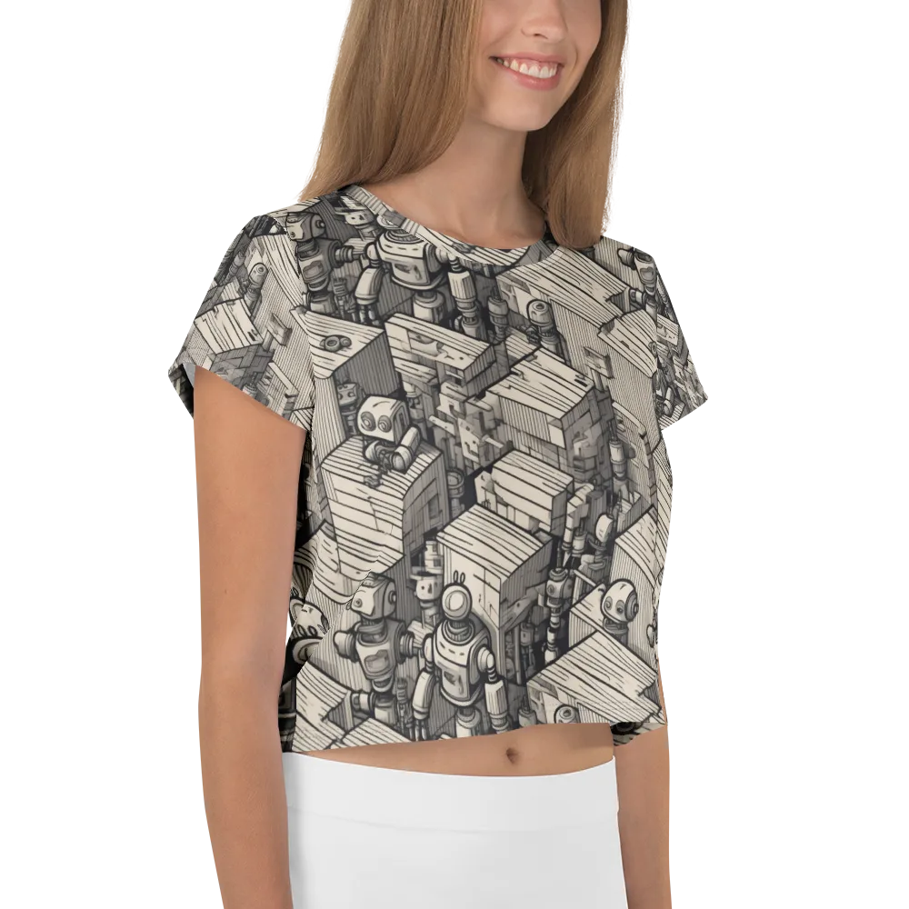 Clockwork Quarter on Crop Tee — Right