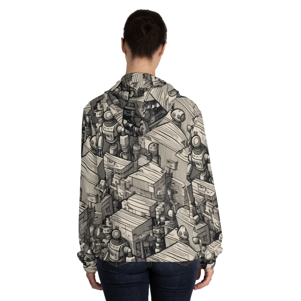 Clockwork Quarter on Women's Full-Zip Hoodie — Back On Person