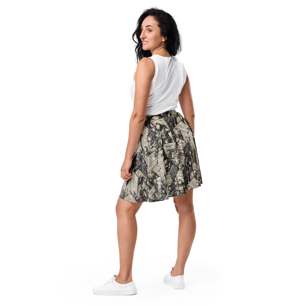 Clockwork Quarter on Skater Skirt — Back
