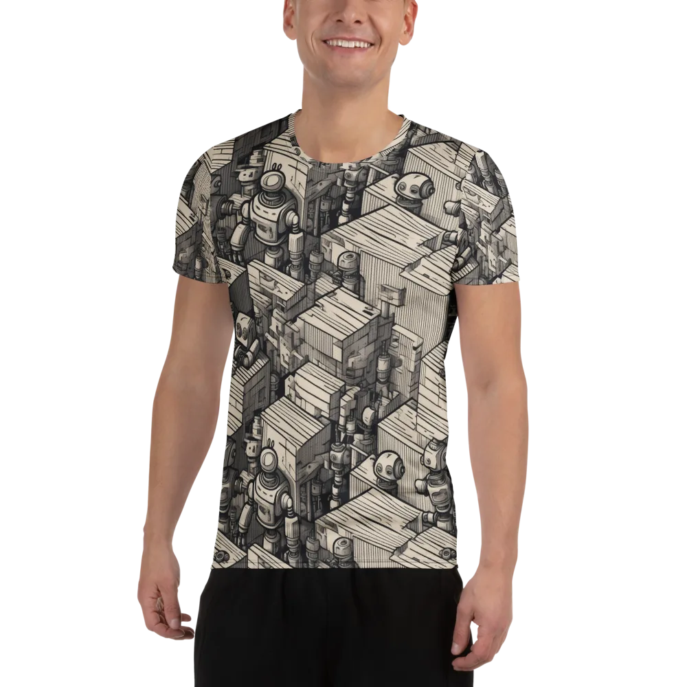Clockwork Quarter on Men's Athletic T-Shirt — Front