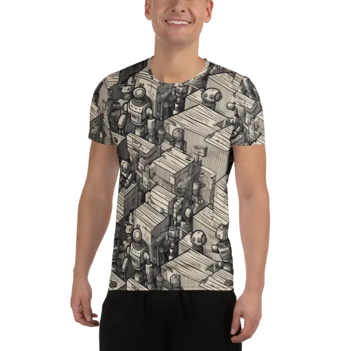 Clockwork Quarter on a Men's Athletic T-Shirt