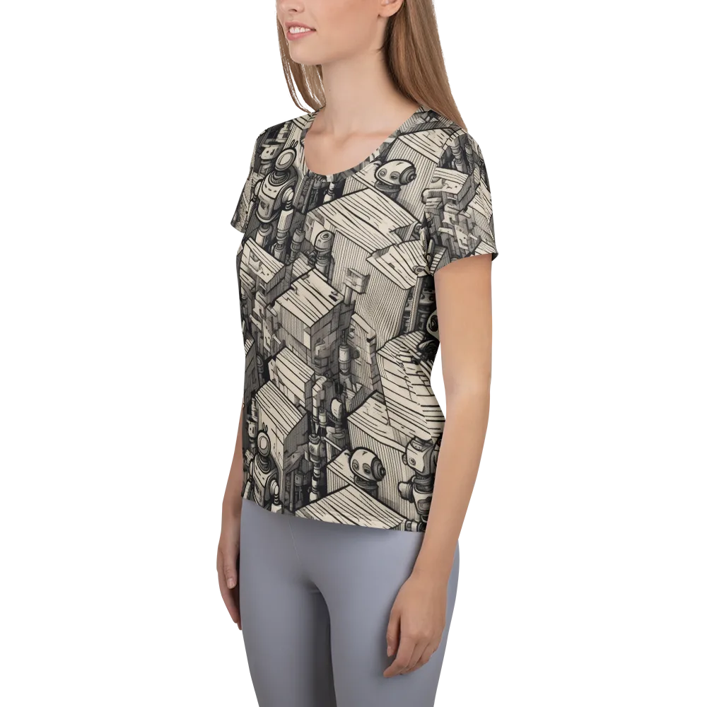 Clockwork Quarter on Women's Athletic T-Shirt — Left