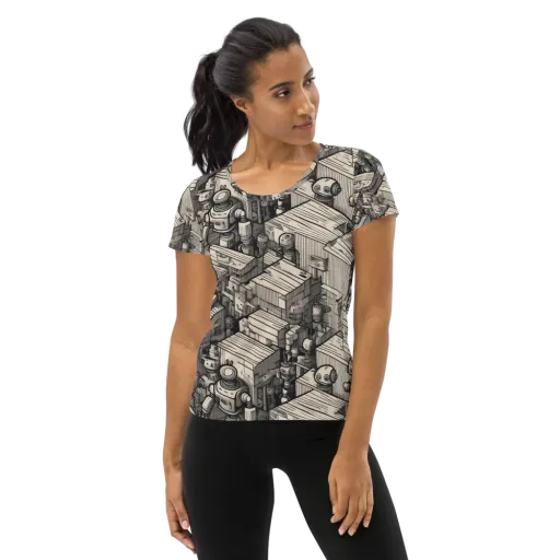 Clockwork Quarter on a Women's Athletic T-Shirt