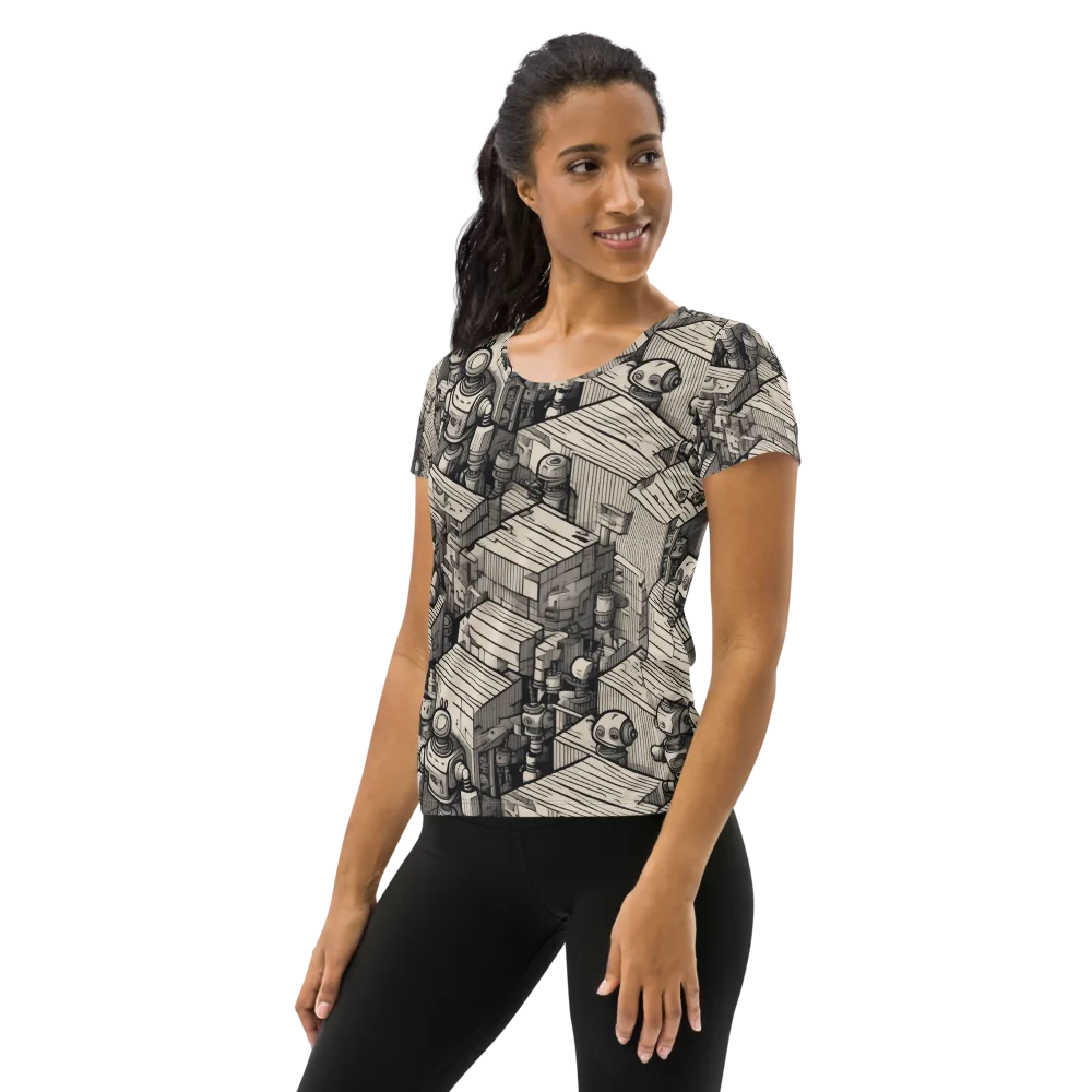 Clockwork Quarter on Women's Athletic T-Shirt — Left