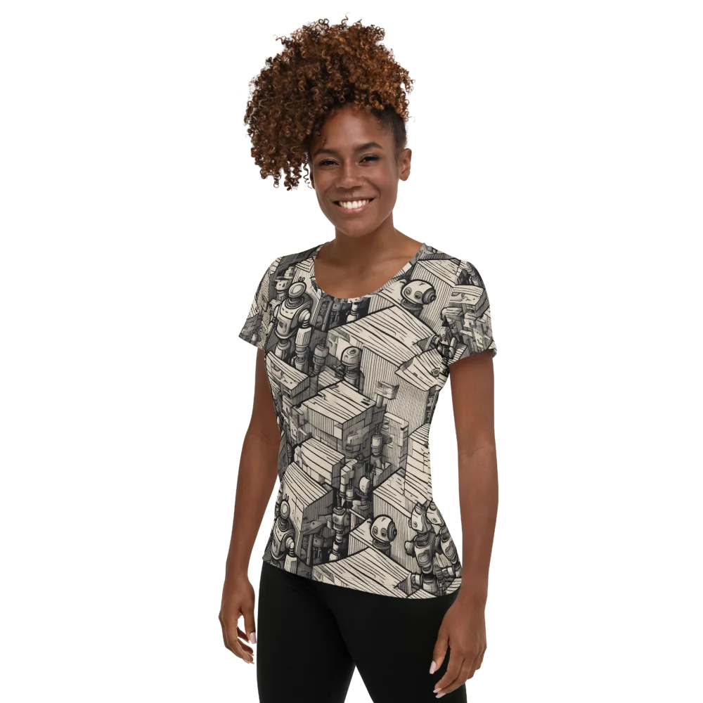 Clockwork Quarter on Women's Athletic T-Shirt — Left
