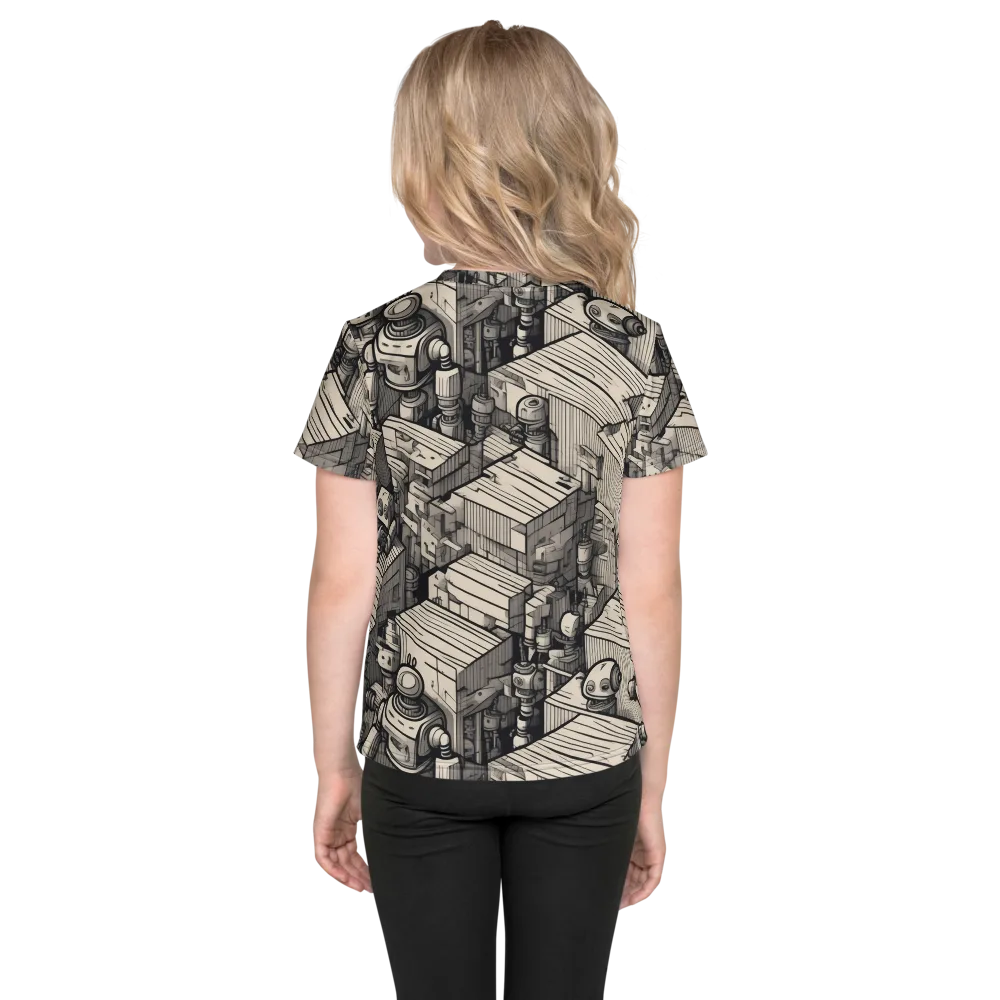 Clockwork Quarter on Kids Crew Neck T-Shirt — Back