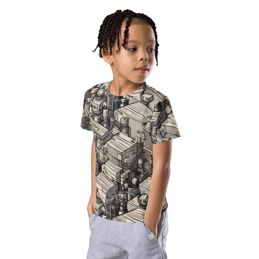 Clockwork Quarter on Kids Crew Neck T-Shirt — Left Front