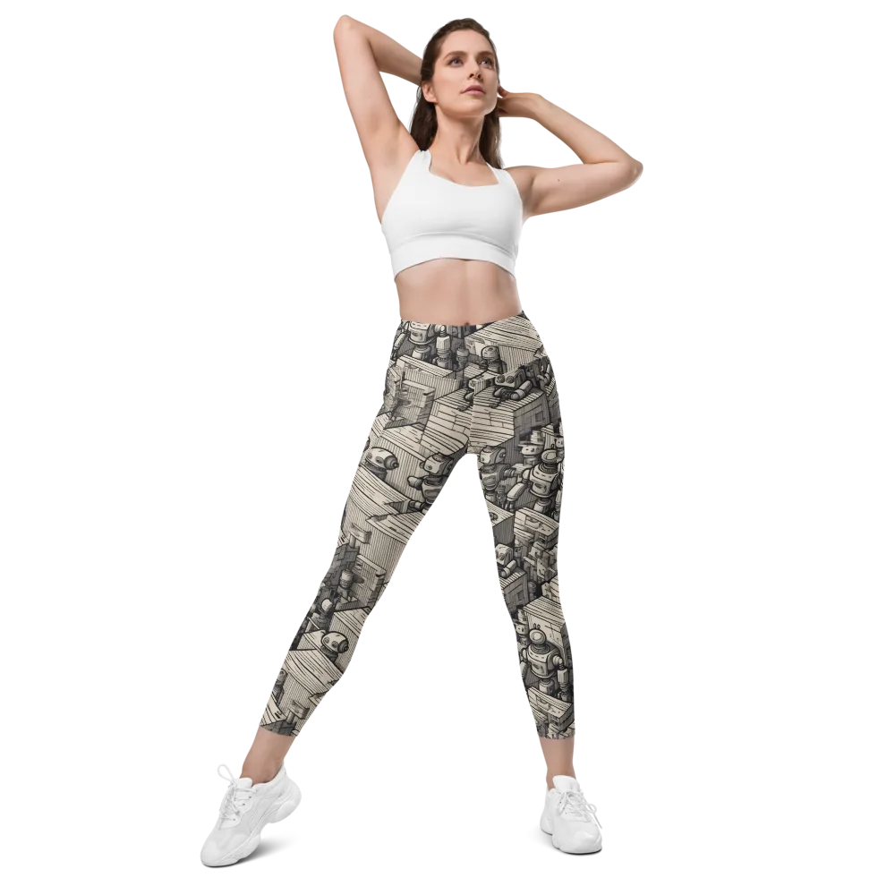 Clockwork Quarter on Leggings with Pockets — Front