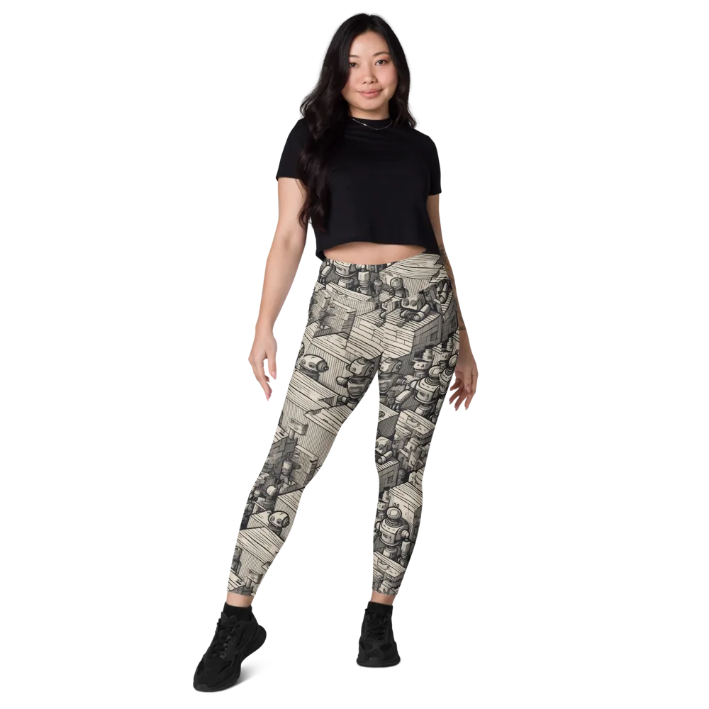 Clockwork Quarter on Leggings with Pockets — Front