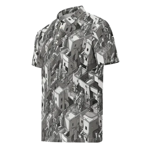 Robot Quarter on a Men's Slim Fit Polo Shirt