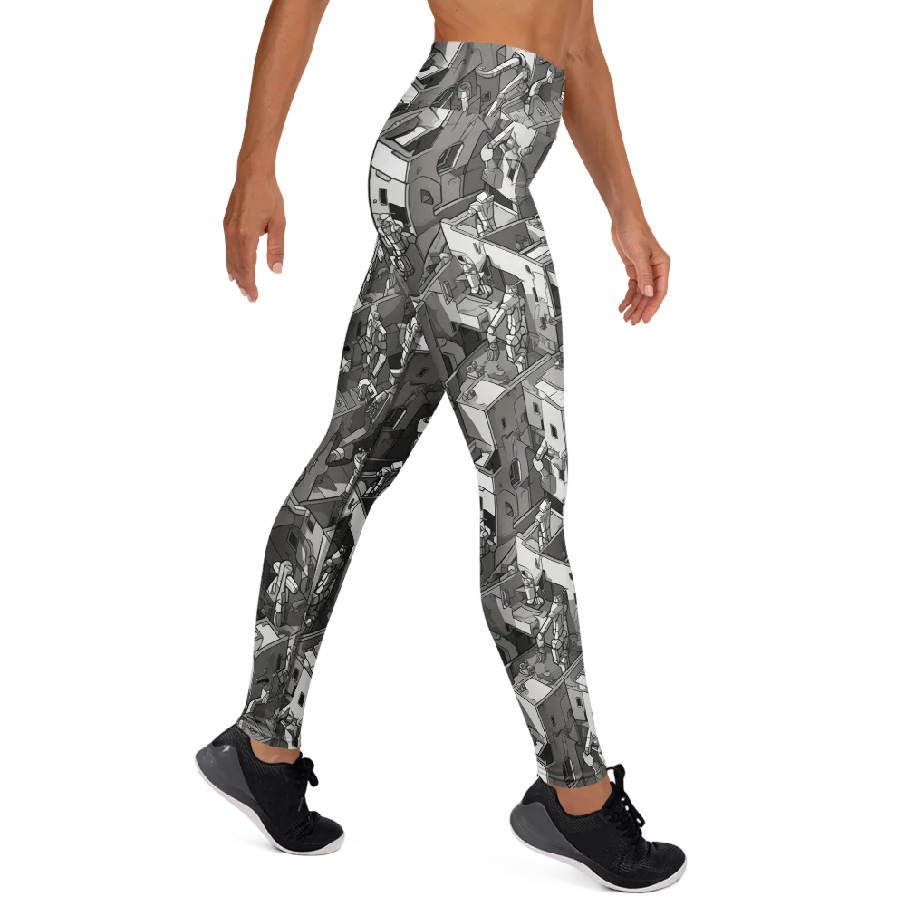Robot Quarter on Yoga Leggings — Right