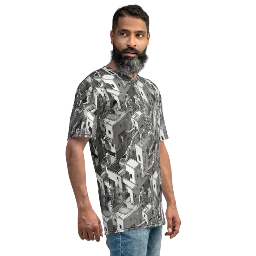 Robot Quarter on a Men's Crew Neck T-Shirt