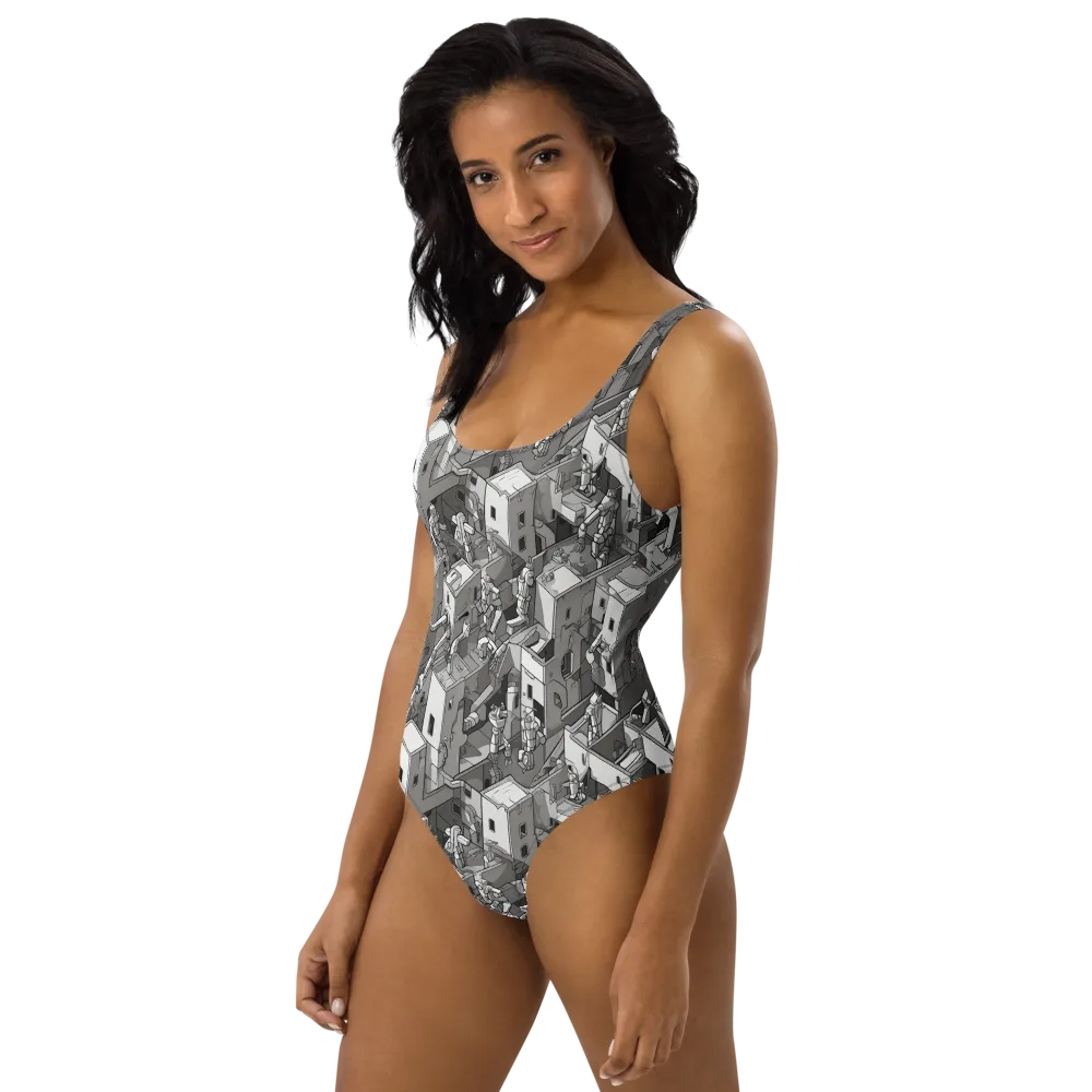 Robot Quarter on One-Piece Swimsuit — Left