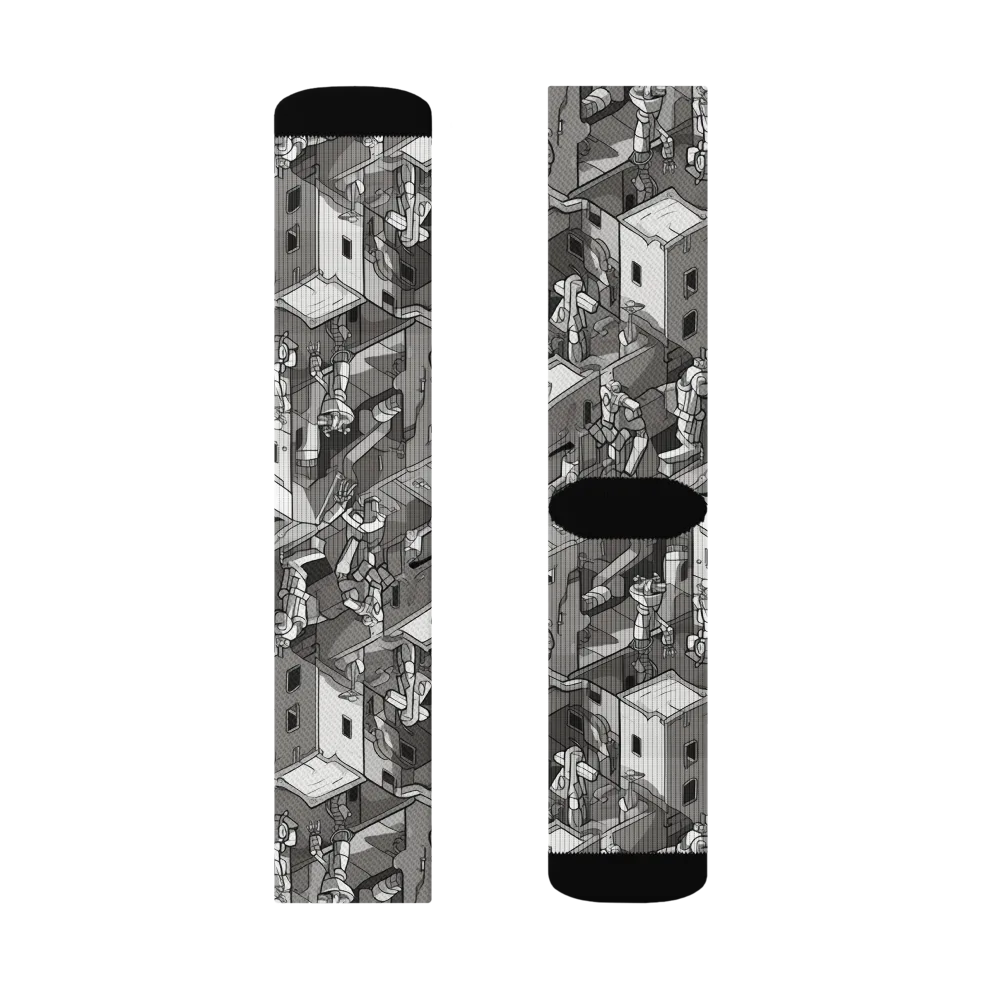 Robot Quarter on Socks — Right Sock