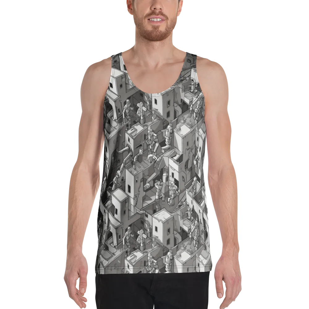 Robot Quarter on Men's Tank Top — Front