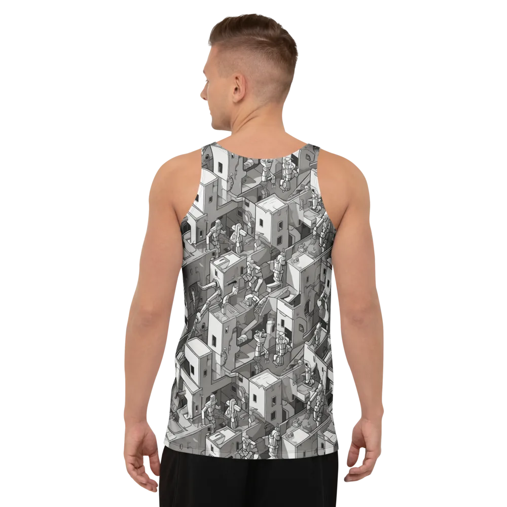Robot Quarter on Men's Tank Top — Back