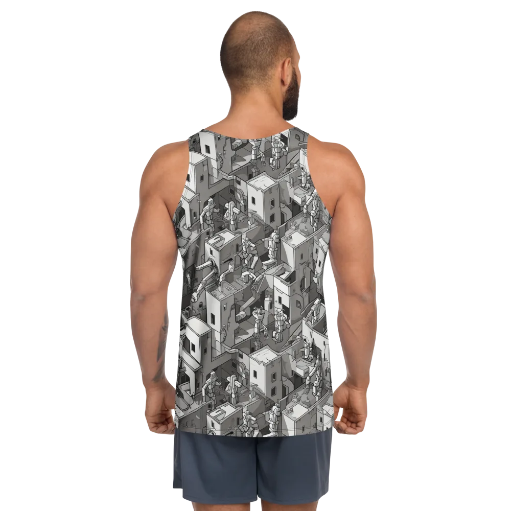 Robot Quarter on Men's Tank Top — Back