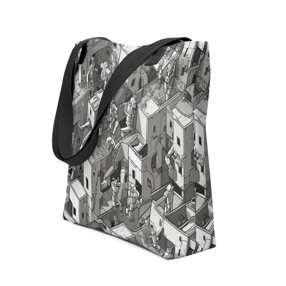 Robot Quarter on Tote Bag — Front