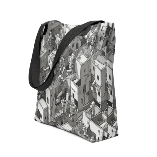 Robot Quarter on a Tote Bag