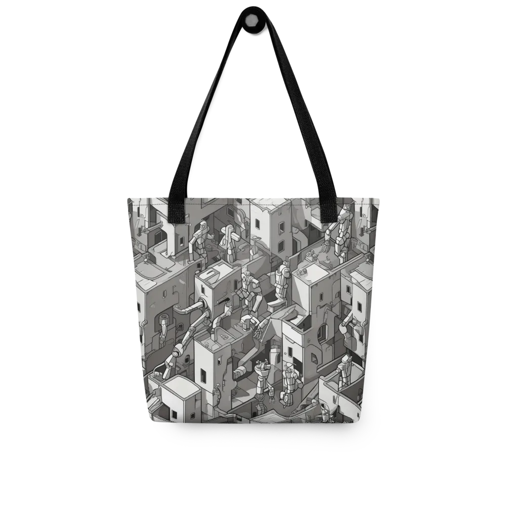 Robot Quarter on Tote Bag — Front