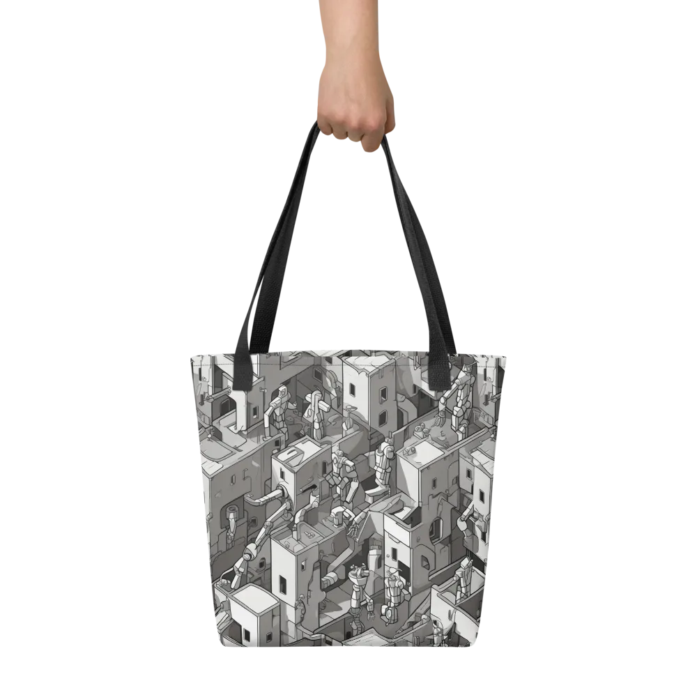 Robot Quarter on Tote Bag — Front