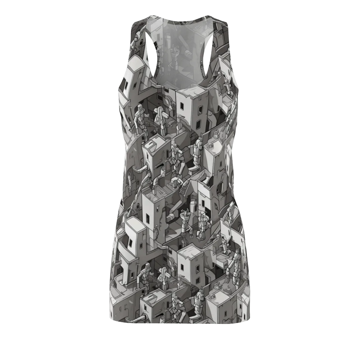 Robot Quarter on Racerback Dress — Front