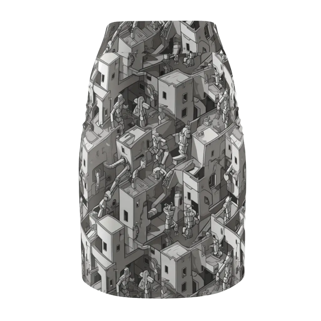 Robot Quarter on Pencil Skirt — Back
