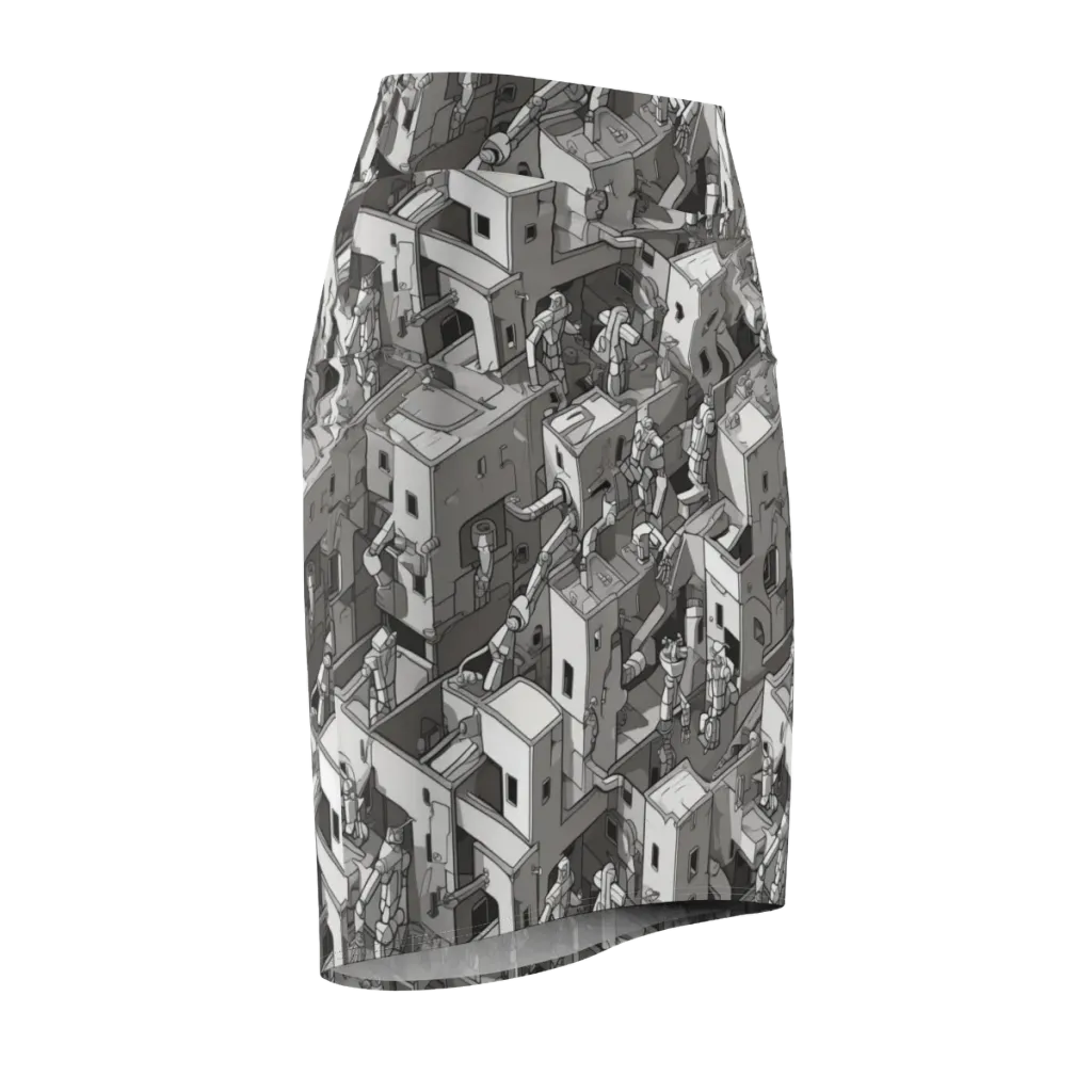 Robot Quarter on Pencil Skirt — Front Side
