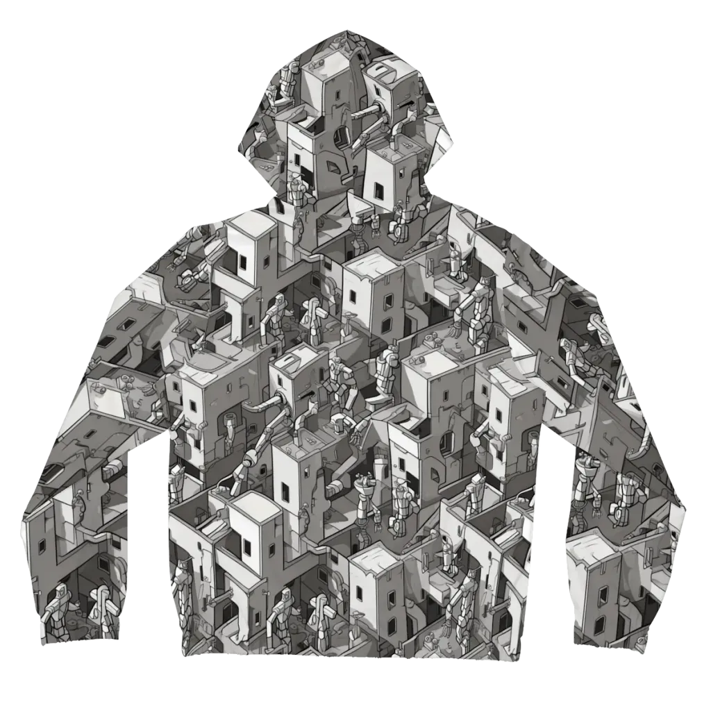 Robot Quarter on Women's Full-Zip Hoodie — Back