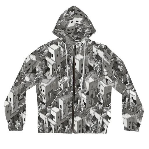 Robot Quarter on a Women's Full-Zip Hoodie