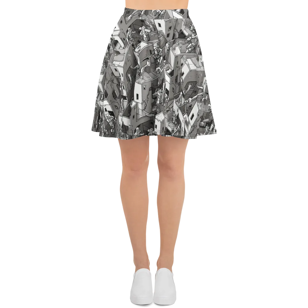 Robot Quarter on Skater Skirt — Front