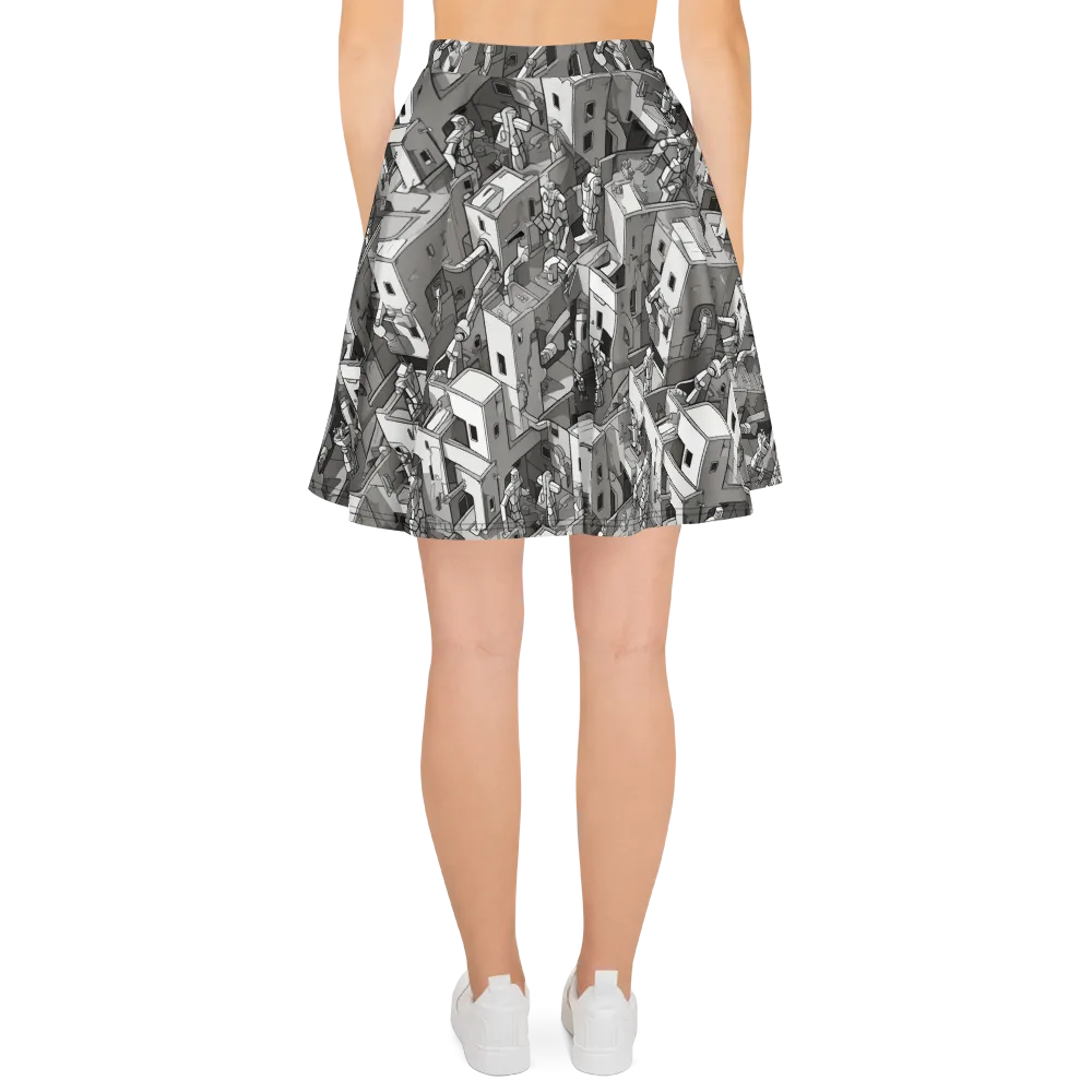 Robot Quarter on Skater Skirt — Back