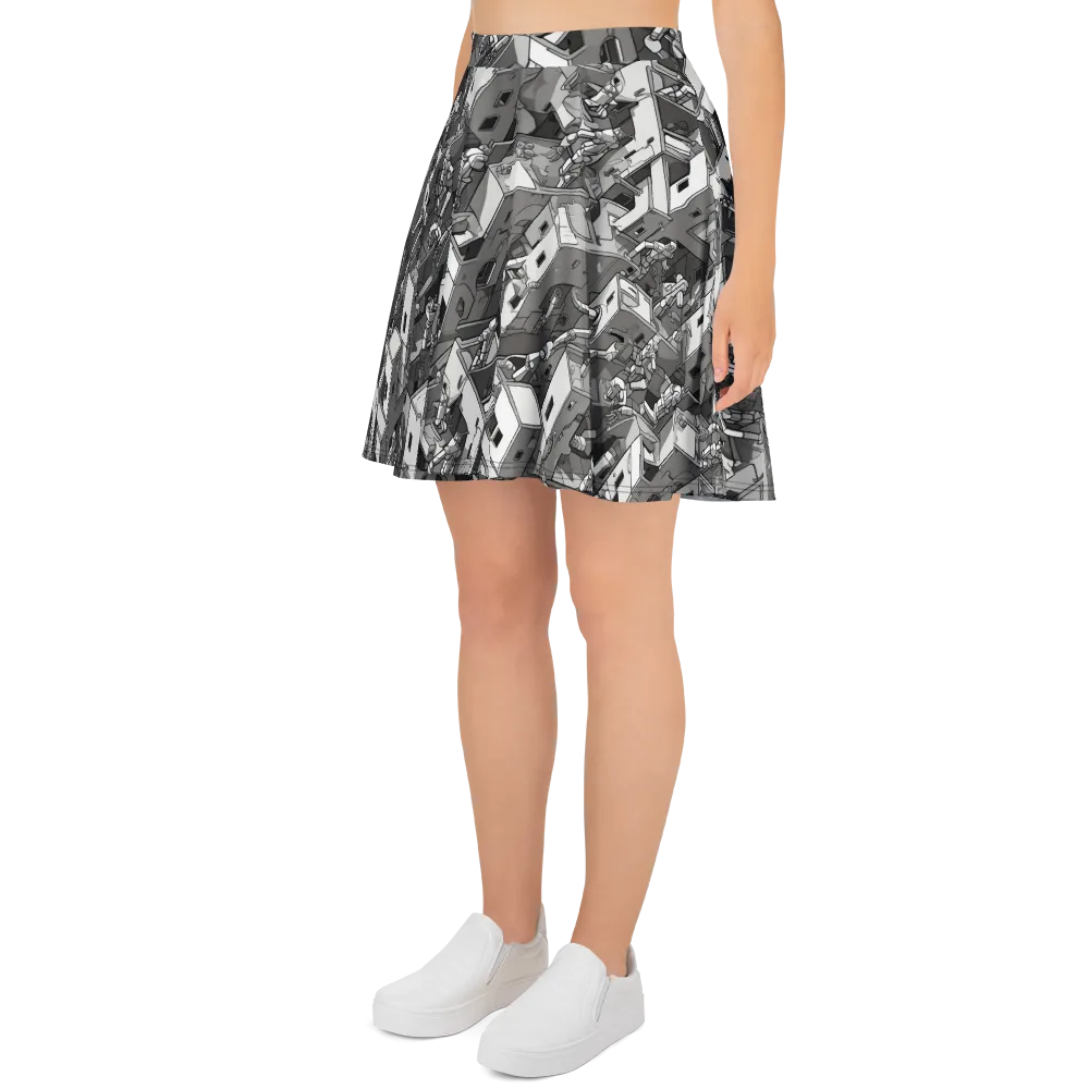 Robot Quarter on Skater Skirt — Left