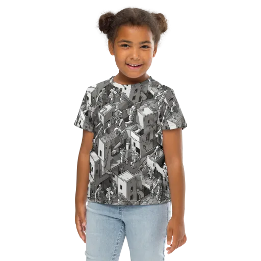 Robot Quarter on a Kids Crew Neck T-Shirt