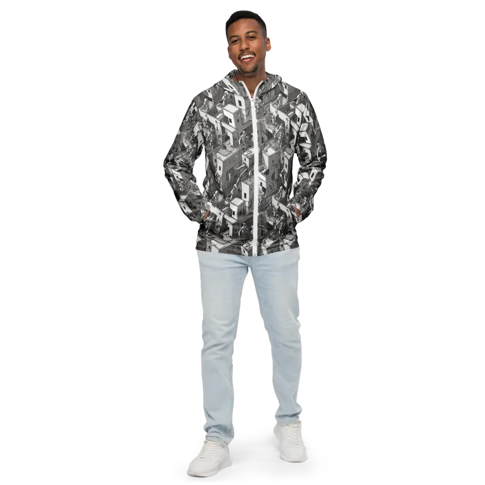 Robot Quarter on Men's Windbreaker — Front