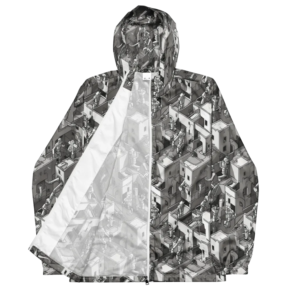 Robot Quarter on Men's Windbreaker — Front