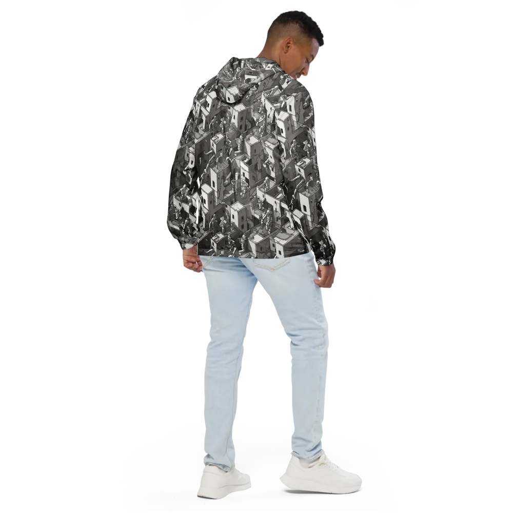 Robot Quarter on Men's Windbreaker — Back