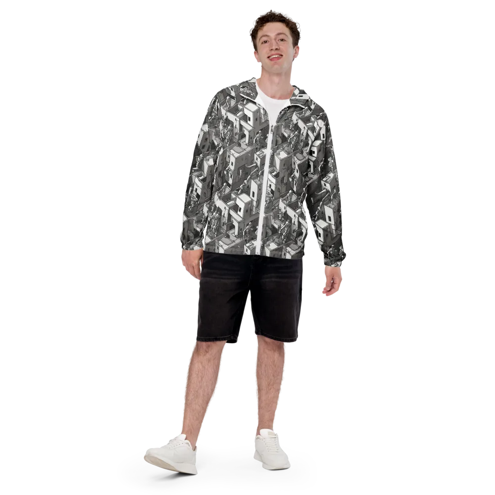 Robot Quarter on Men's Windbreaker — Front