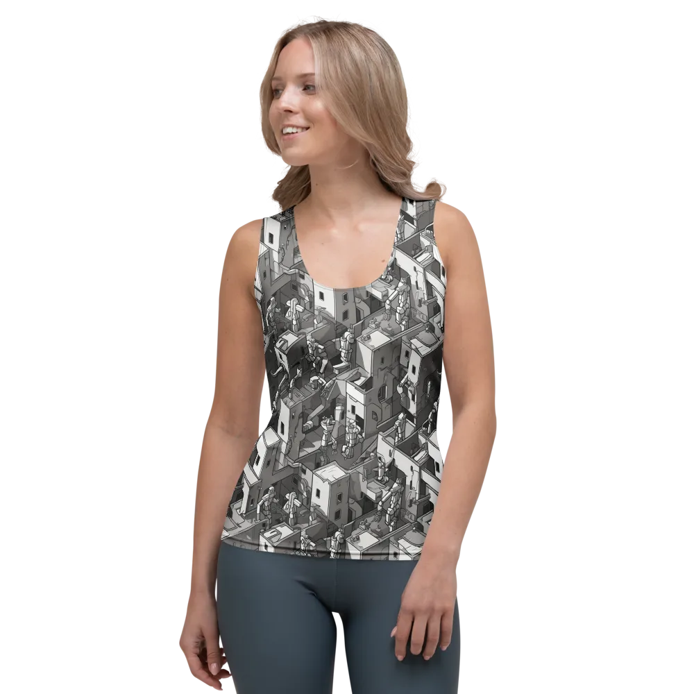 Robot Quarter on Women's Tank Top — Front