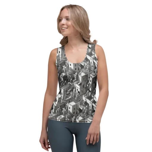 Robot Quarter on a Women's Tank Top