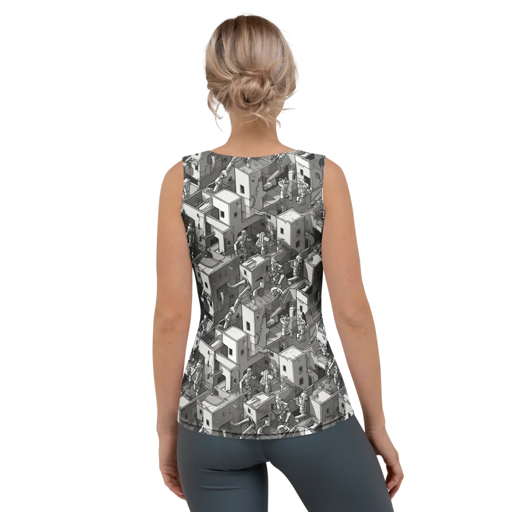 Robot Quarter on Women's Tank Top — Back