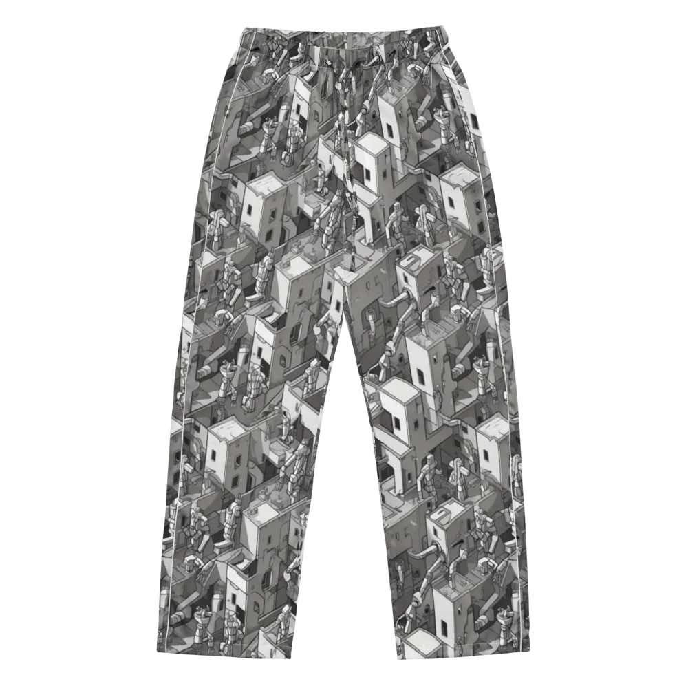 Robot Quarter on Women's Pajama Pants — Front