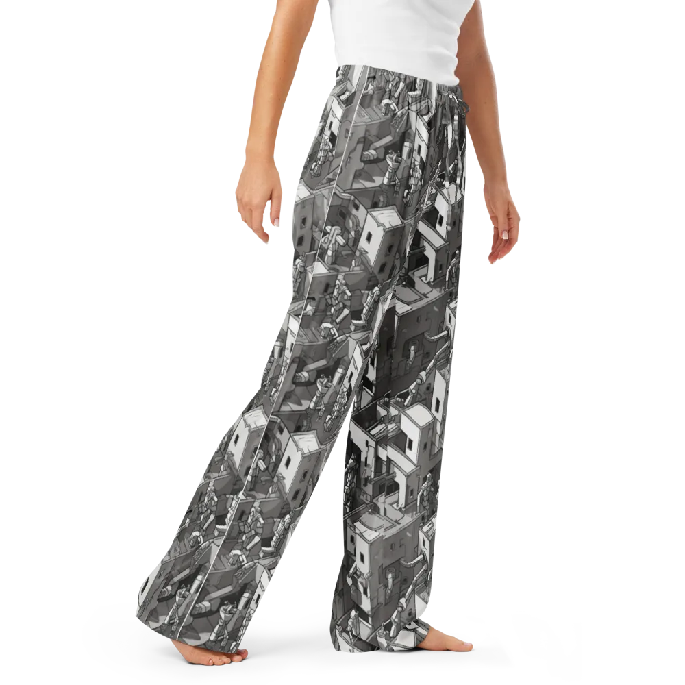 Robot Quarter on Women's Pajama Pants — Right Front