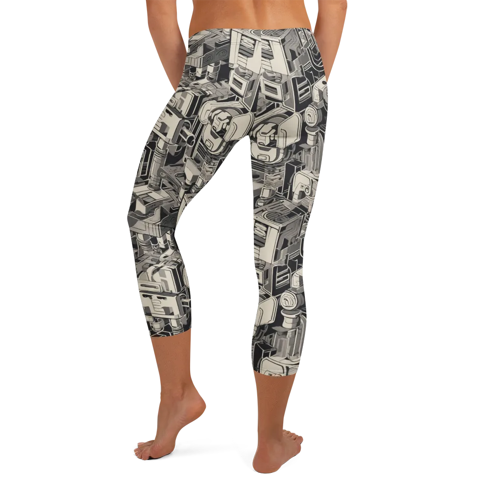 Chrome Automata on Capri Leggings — Back