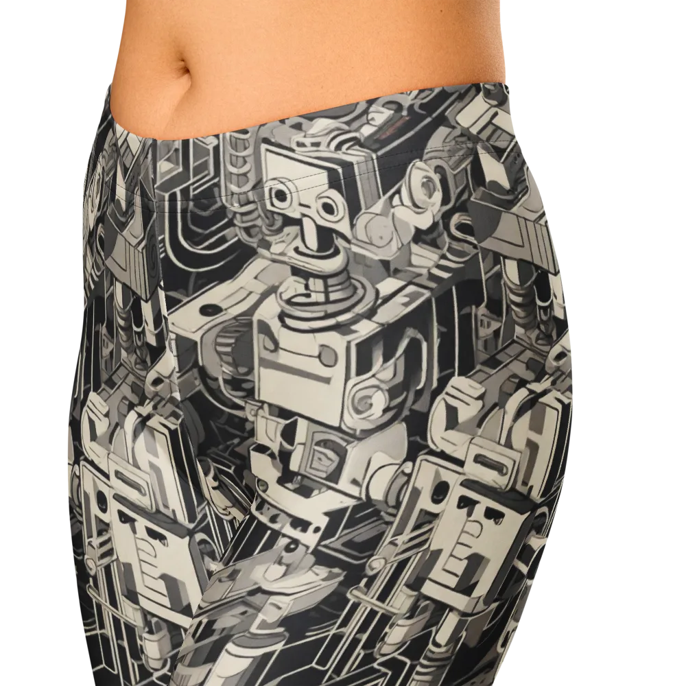 Chrome Automata on Capri Leggings — Zoomed-in